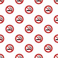 Seamless no smoking sign pattern on white