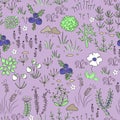 Seamless nordic natural pattern. Floral background texture Royalty Free Stock Photo