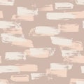 Seamless nude vector handmade abstract brush strokes background. Ink grunge pattern