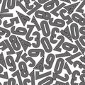 Seamless numbers background, monochrome vector seamless pattern.