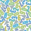 Seamless numbers background, vector seamless pattern.