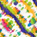 Seamless Oil Vibrant Spots. Vibrant Tibetan Tie Dye, Watercolor Aquarelle Picture. Colorful Paintbrush Seamless