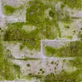 Seamless old stone brick wall with mold and moss texture. background, architecture. Royalty Free Stock Photo