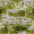 Seamless old stone brick wall with mold and moss texture. background, architecture. Royalty Free Stock Photo