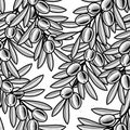 Seamless olive background black and white