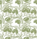Seamless olive pattern Royalty Free Stock Photo