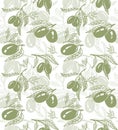 Seamless olive pattern Royalty Free Stock Photo