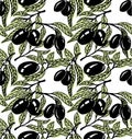 Seamless olive pattern Royalty Free Stock Photo