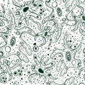 Amoeba Hand-drawn pattern Royalty Free Stock Photo