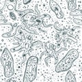 Infusoria Hand drawn pattern Royalty Free Stock Photo