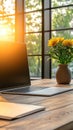 Seamless Online Teamwork Dynamics visualized as a vibrant virtual workspace where AI tools assist in brainstorming and