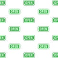 Seamless open sign texture, vector illustration Royalty Free Stock Photo