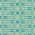 Seamless openwork pattern in blue and yellow colors