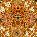 Seamless orange artistic exotic beautiful pattern.
