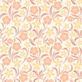 Seamless orange floral pattern. Vector illustration.