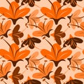 Seamless orange flower