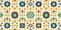 Seamless Orange Teal Geometric Mandala Pattern Background Royalty Free Stock Photo