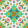 Seamless ornament from bright elements. Vector pattern in maiolica style for fabric ceramic dishes mosaic tiles Mediterranean