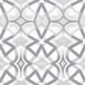 Seamless ornamental geometric vector patterns with clear lines on white background and grey outline Royalty Free Stock Photo