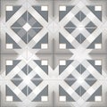 Seamless ornamental geometric vector patterns with clear lines on white background and grey outline Royalty Free Stock Photo