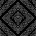 Seamless ornamental gray Pattern on black.