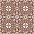 Seamless ornamental oriental pattern with mandala. Laced decorative background with floral and geometric ornament