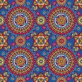 Seamless ornamental oriental pattern. Repeating geometric tiles with mandala. Vector laced decorative floral background