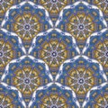 Seamless ornamental oriental pattern. Repeating geometric tiles with mandala. Vector laced decorative background