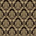 Seamless ornate floral Pattern on the chocolate Background