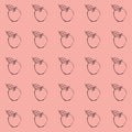 Seamless outline Apple background. Vector monochrome texture. Vector seamless texture. Doodle Fruit. Hand-drawn. Drawing a line. Royalty Free Stock Photo