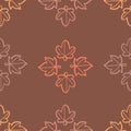 Vector Outlined Foliage Pattern Seamless