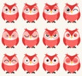 Seamless owls pattern