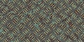 Seamless oxidized copper patina metal diamond plate grunge background texture