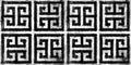 Seamless painted greek key black and white artistic acrylic paint texture background
