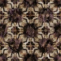 Seamless painterly geometric texture abstract background. Variegated brush stroke geo shapes pattern. Brown sepia