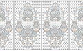 Seamless paisley border on white background with traditional Asian design elements Royalty Free Stock Photo