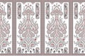 Seamless paisley border on white background with traditional Asian design elements Royalty Free Stock Photo