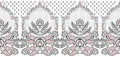 Seamless paisley border on white background with traditional Asian design elements Royalty Free Stock Photo