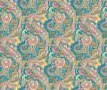 Seamless paisley colorful pattern