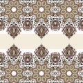 Seamless paisley design, ethnic tribal pattern, fabric