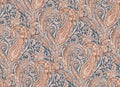 Seamless paisley design pattern background Royalty Free Stock Photo