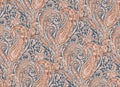 Seamless paisley design pattern background