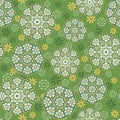Seamless ornamental oriental pattern with stylized geometric flowers. Vector laced decorative background with floral mandala Royalty Free Stock Photo
