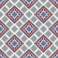 Seamless paisley pattern design with geometrical shapes