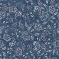 Seamless paisley pattern on textures background Royalty Free Stock Photo