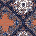 Seamless paisley pattern with trend colors