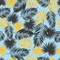 Seamless palm leaf pattern. Royalty Free Stock Photo