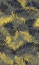 Seamless palm leave pattern colored design