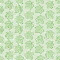 Seamless Palmately Lobed Leaves Vector Pattern