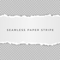 Seamless paper border. Paper texture with damaged edge isolated on transparent background. Vector illustration Royalty Free Stock Photo